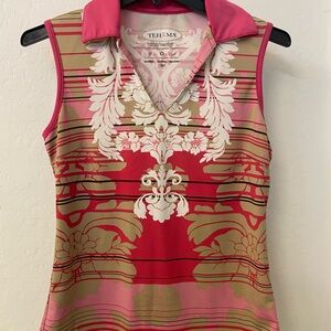 TEHAMA Pink and Tan Women's Blouse